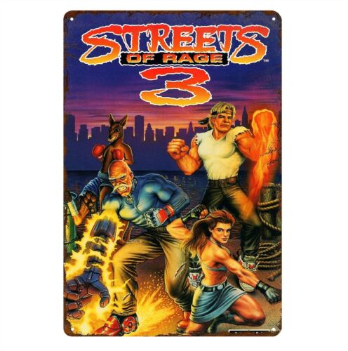 Retro Gaming Us - Металлическая табличка-постер Y1, Streets Of 3