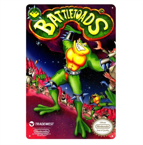 Retro Gaming Us - Металлический постер-табличка Battletoads NES в стиле