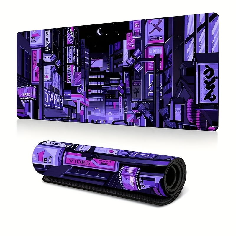Retro Gaming Tokyo - XXL Tokyo Street Настольный коврик, Яркий