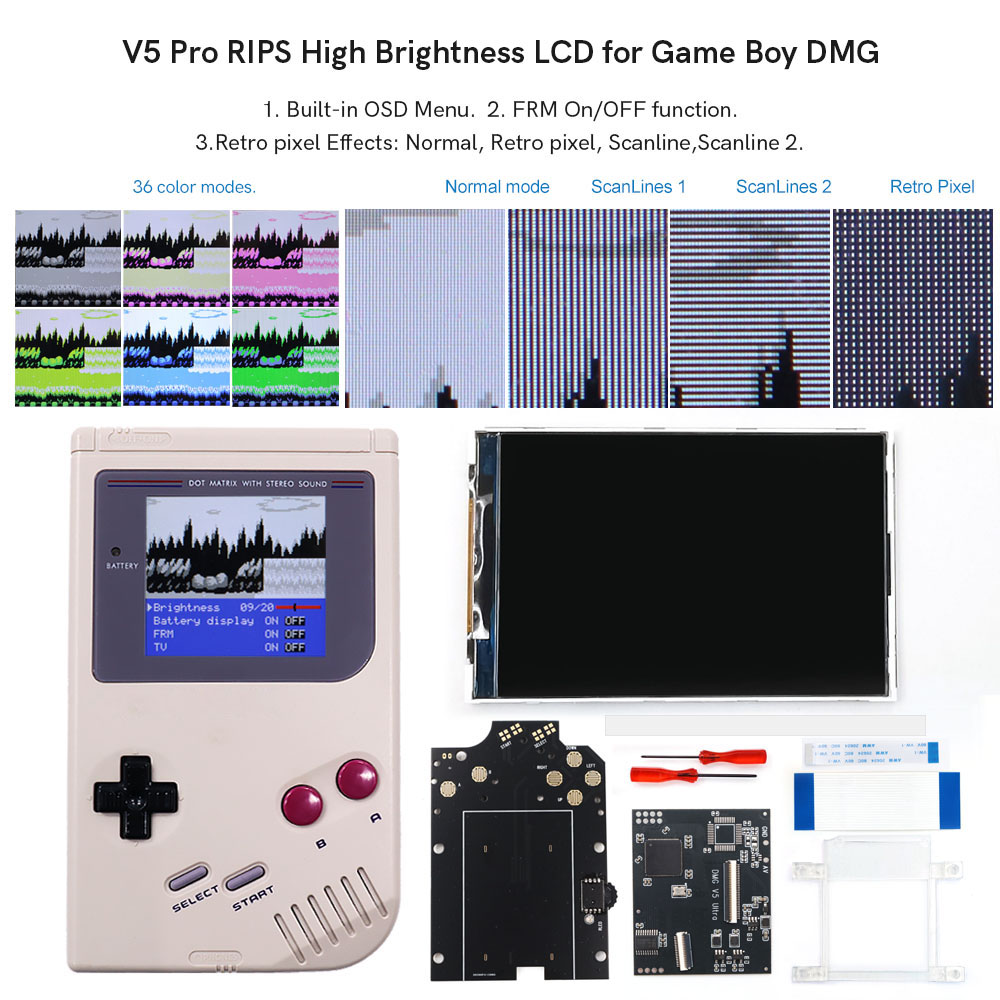 Retro Gaming Gameboy - HISPEEDIDO Для GB Dmg V5 Pro: