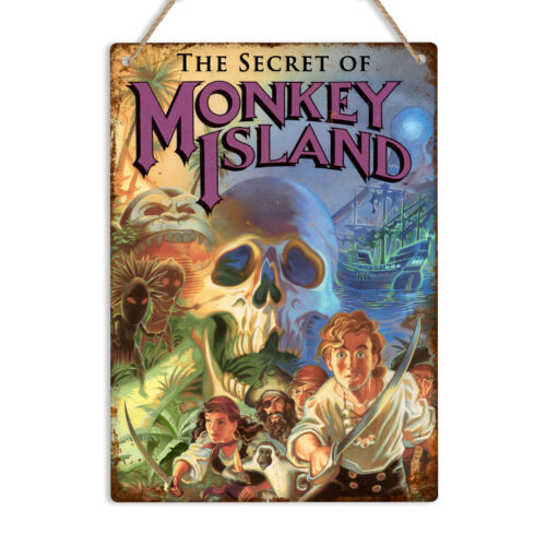 Retro Gaming Us - Металлическая настенная табличка MONKEY ISLAND Amiga