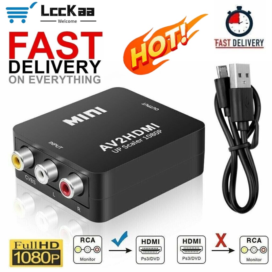 Composite Rca Cable - Адаптер, совместимый с AV-HDMI, 1080P, композитный