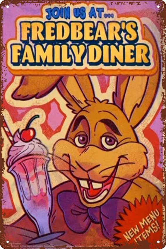 Retro Gaming Us - Fnaf-fredbears семейный обеденный пицца 2, постер