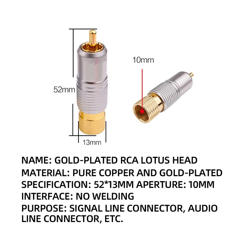 4 шт. Hi-Fi 24 К позолоченный  – обзор и цена Composite Rca Cable
