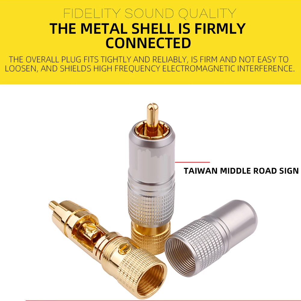 4 шт. Hi-Fi 24 К позолоченный  – обзор и цена Composite Rca Cable
